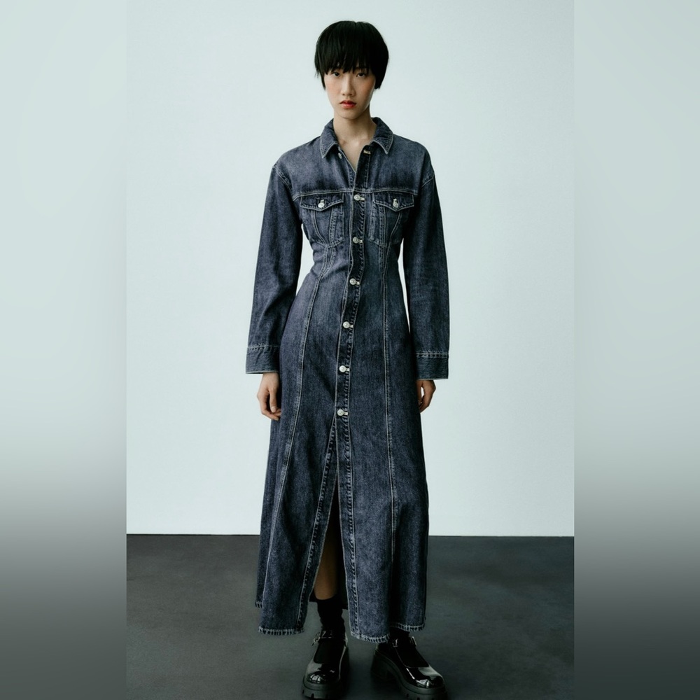 ZARA Long Denim Dress